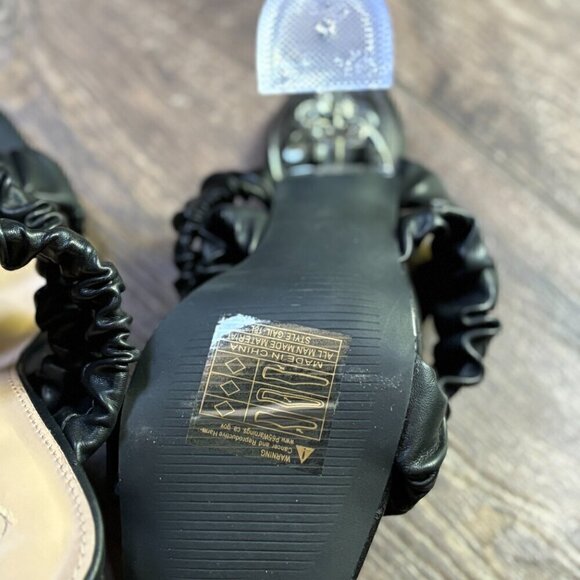NEW Rampage Square Toe Ruched Heeled Sandals Black with Clear Heels Women's 6 - Picture 9 of 16